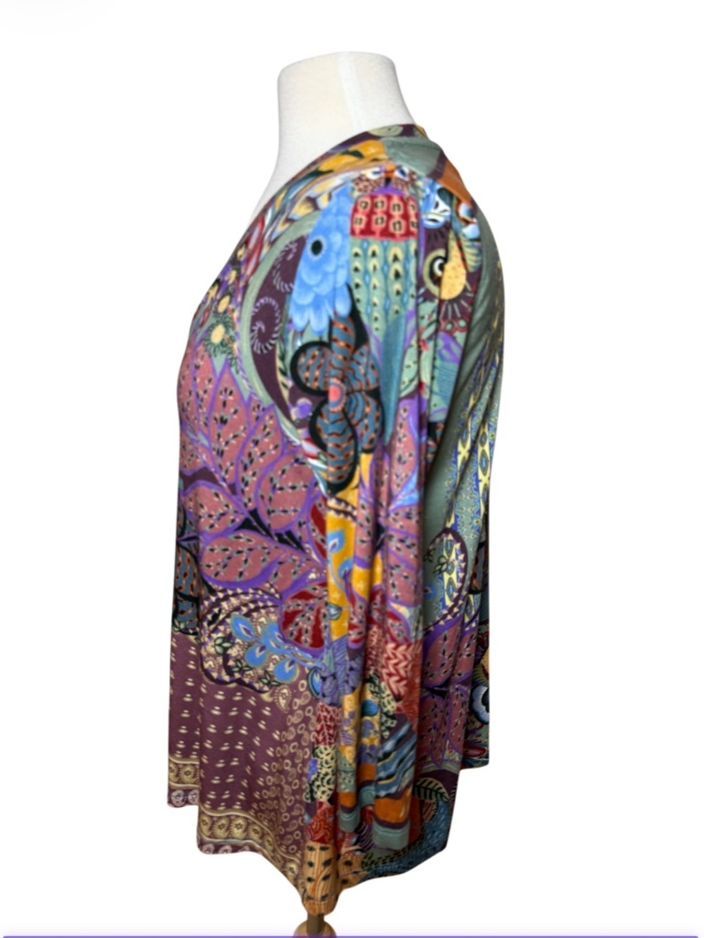 Johnny Was Madison Favorite Print V-Neck Long Sleeve Swing Top - Medium - Picture 4 of 9